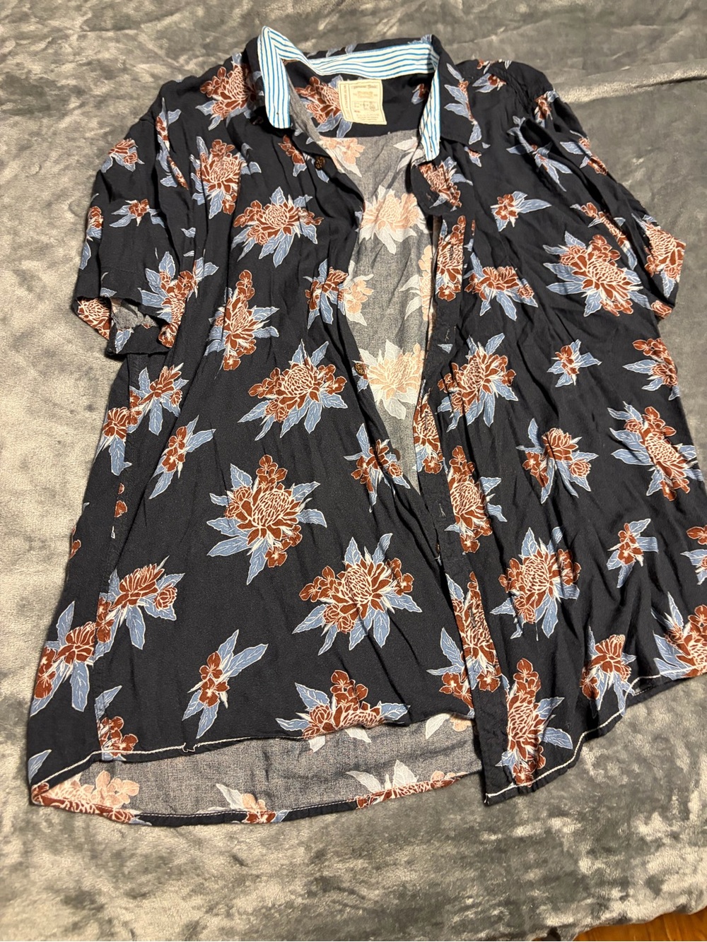 Alexander Julian Black Short-Sleeve Floral Button-Down Shirt